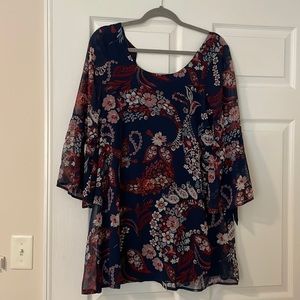 Navy floral dress